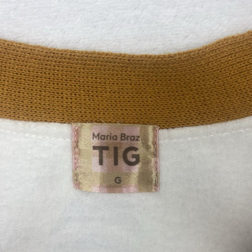 Tig x Maria Braz Cardigan Sweater Womens Large Embroidered Tiger Crest Rare - Picture 9 of 10